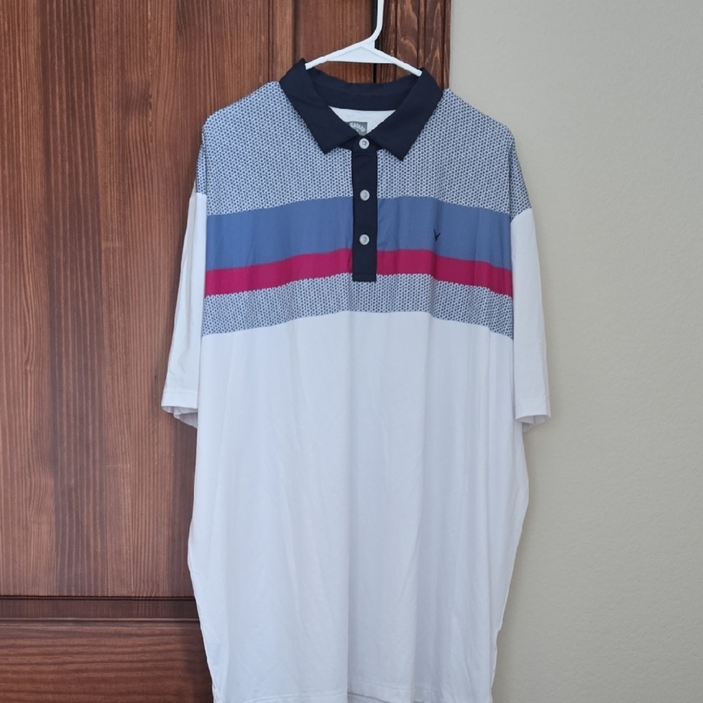 Callaway Men's Polo Shirt with Blue and Red Accents
